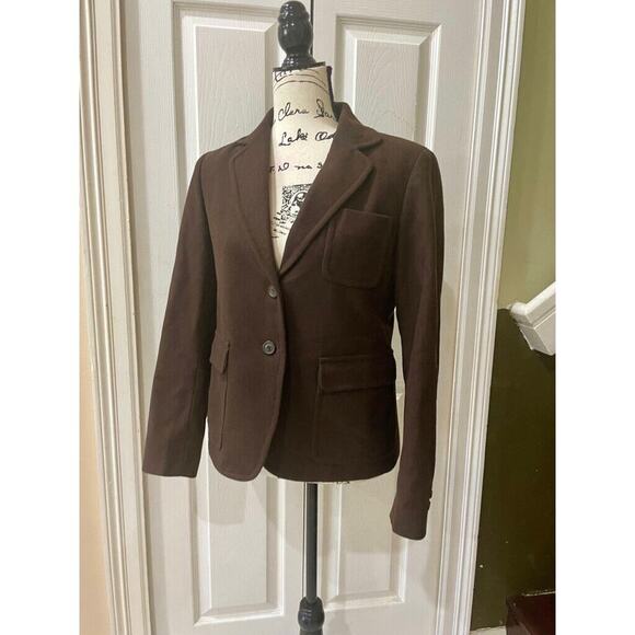 J.CREW BLAZER WOOL BLEND SZ S FRONT POCKETS MOCCA BROWN DARK ACADEMIA CORE - Picture 12 of 14